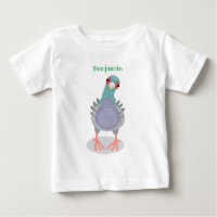 Funny curious pigeon cartoon illustration