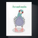 Funny curious pigeon cartoon illustration paperweight<br><div class="desc">This cool,  curious pigeon is drawn in fun cartoon style. Lots of bird fun!</div>