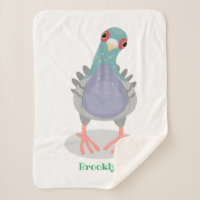 Funny curious pigeon cartoon illustration 