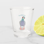 Funny curious pigeon cartoon illustration shot glass<br><div class="desc">This cool,  curious pigeon is drawn in fun cartoon style. Lots of bird fun!</div>
