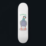 Funny curious pigeon cartoon illustration  skateboard<br><div class="desc">This cool,  curious pigeon is drawn in fun cartoon style. Lots of bird fun!</div>