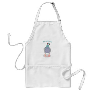 Funny curious pigeon cartoon illustration standard apron