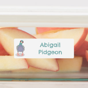 Funny curious pigeon cartoon personalised