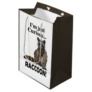 Funny Curious Raccoon Medium Gift Bag