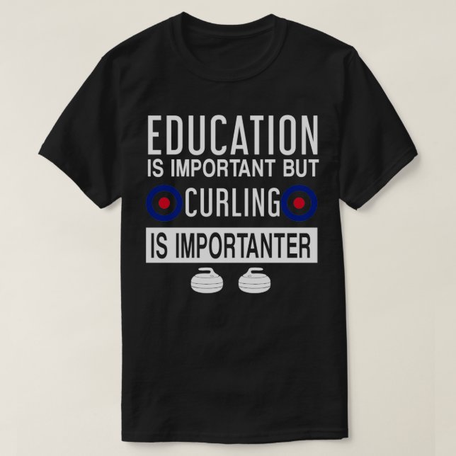 Funny Curling Design Gift T-Shirt (Design Front)