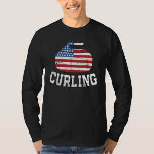 Funny Curling For Men Women Curling Players Usa 1 T-Shirt