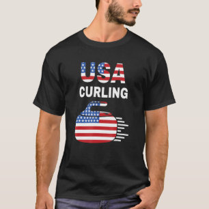 Funny Curling For Men Women Curling Players Usa 3 T-Shirt