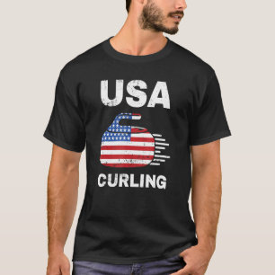 Funny Curling For Men Women Curling Players Usa T-Shirt