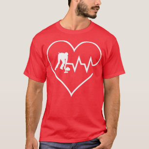 Funny Curling Hockey Heartbeat Curltroopers Lover  T-Shirt