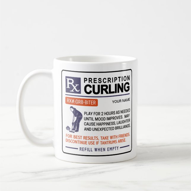 Funny Curling Mug Prescription Design (Left)