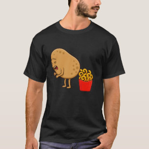 Funny Curly Fries Designs Potato Food Eaters T-Shirt