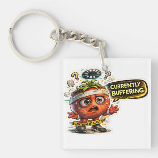 Funny Currently Buffering T-Shirt | Retro Sarcasti Key Ring