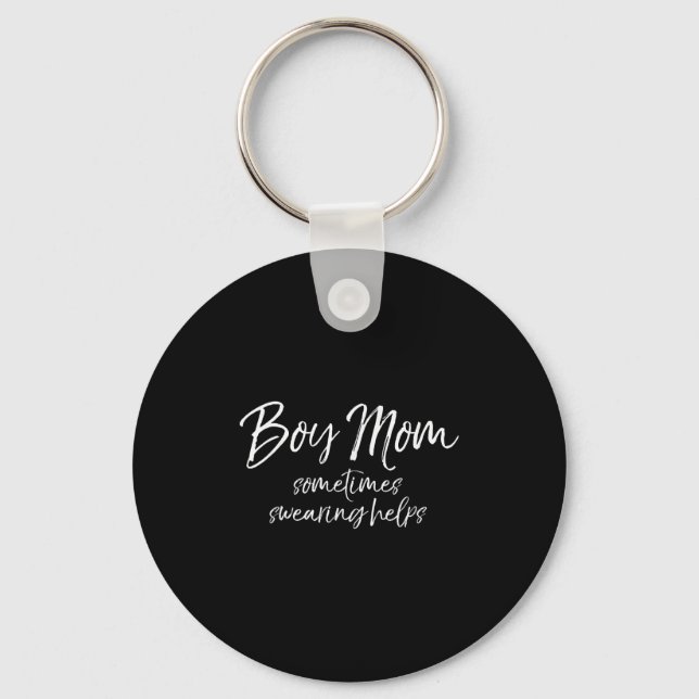 Funny Cussing Mother Gift Sometimes Swearing Helps Key Ring (Front)