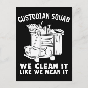 Funny Custodian Cleaning Humour Postcard