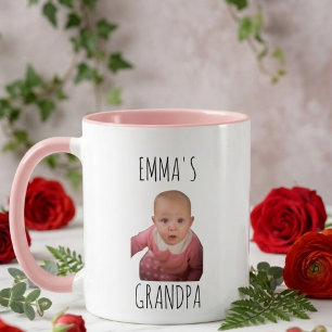 Funny Custom Baby Face Baby Photo Grandpa Mug