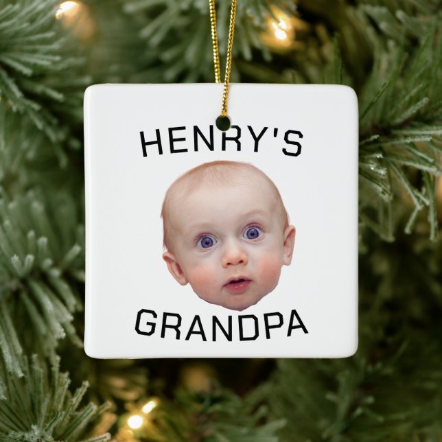 Funny Custom Baby Face  Ceramic Ornament (Tree)