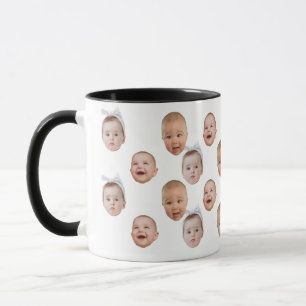 Funny Custom Baby Face Photo Face 3 Photos Mug