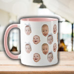 Funny Custom Baby Face Photo Face 3 Photos Mug<br><div class="desc">Funny Custom Baby Face Photo Face 3 Photos, Replace the face with your favourite photo (make sure to crop as much to the face as possible and use an app to remove the background) and personalise this funny mug with your kid, husband, pet or boyfriend on it! Also a fun...</div>
