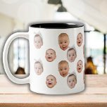 Funny Custom Baby Face Photo Face 3 Photos Two-Tone Coffee Mug<br><div class="desc">Funny Custom Baby Face Photo Face 3 Photos, Replace the face with your favourite photo (make sure to crop as much to the face as possible and use an app to remove the background) and personalise this funny mug with your kid, husband, pet or boyfriend on it! Also a fun...</div>