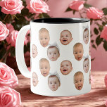 Funny Custom Baby Face Photo Face 3 Photos Two-Tone Coffee Mug<br><div class="desc">Funny Custom Baby Face Photo Face 3 Photos, Replace the face with your favourite photo (make sure to crop as much to the face as possible and use an app to remove the background) and personalise this funny mug with your kid, husband, pet or boyfriend on it! Also a fun...</div>