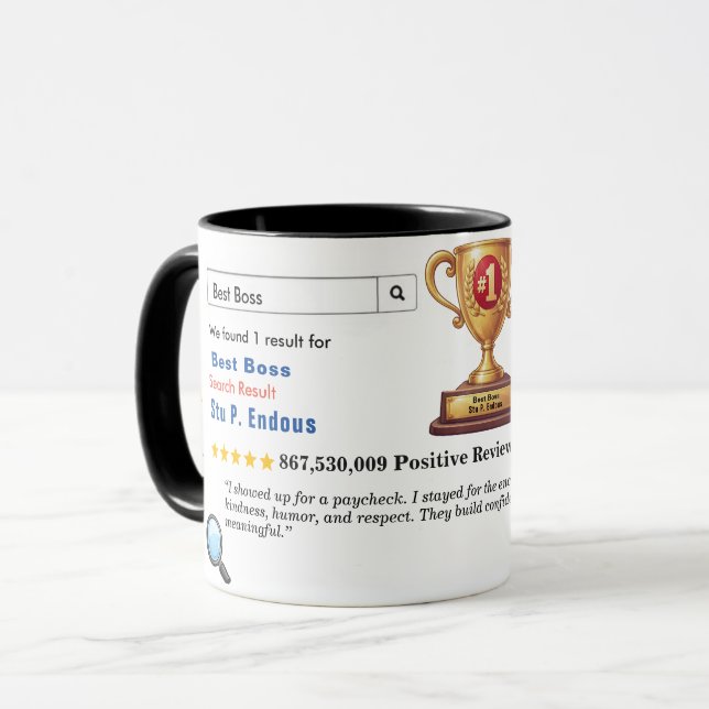 Funny Custom Best Boss Mug (Front Left)