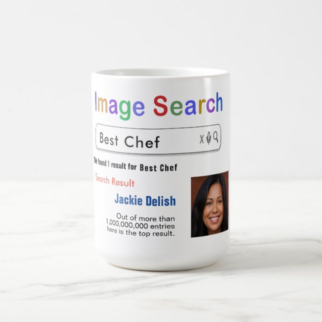 Funny Custom Best Chef Search Gift Mug (Center)