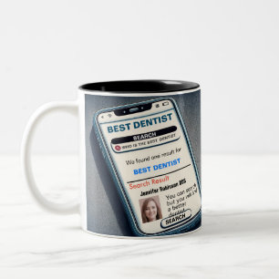 Funny Custom Best Dentist Gift Two-Tone Coffee Mug