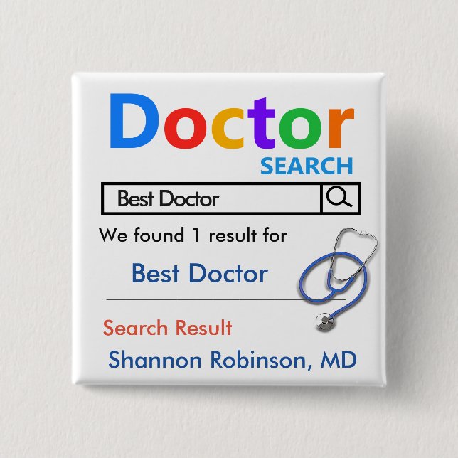 Funny Custom Best Doctor Gift 15 Cm Square Badge (Front)
