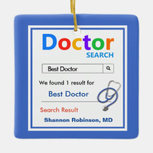 Funny Custom Best Doctor Gift  Ceramic Ornament