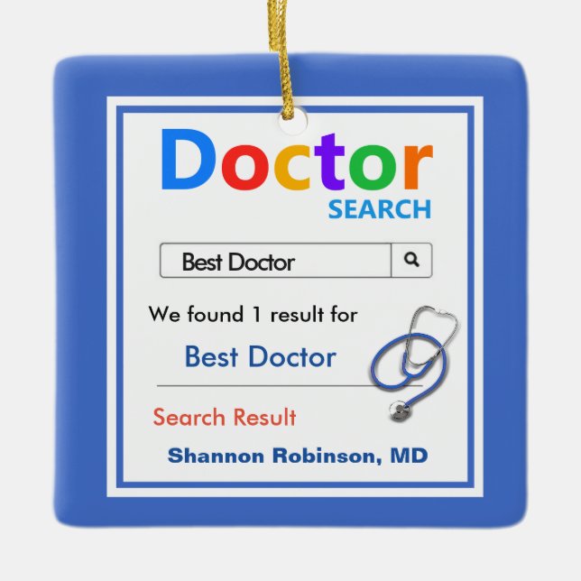 Funny Custom Best Doctor Gift  Ceramic Ornament (Front)