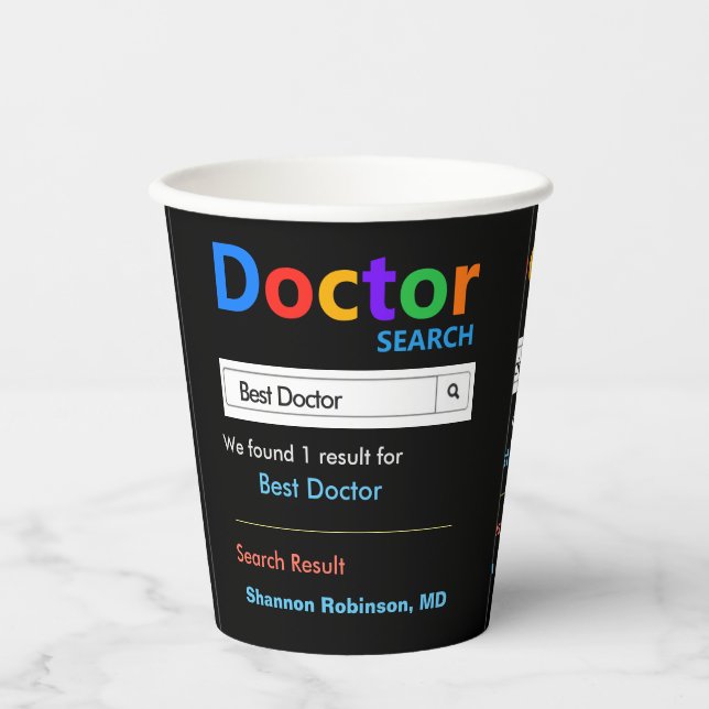 Funny Custom Best Doctor Gift  Paper Cups (Front)