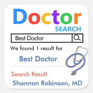 Funny Custom Best Doctor Gift Square Sticker