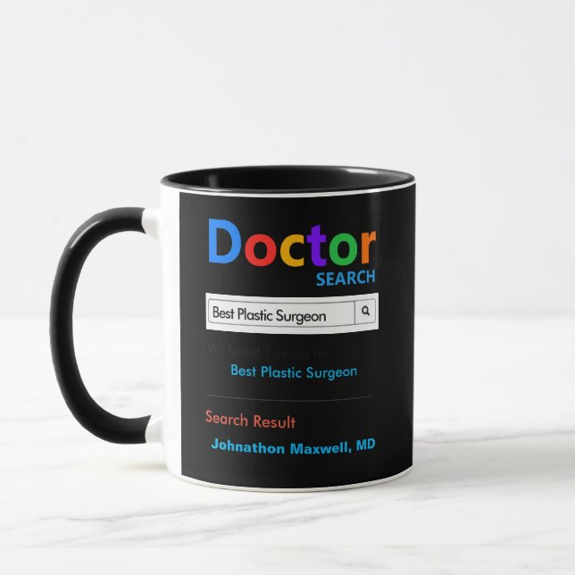 Funny Custom Best Doctor Plastic Surgeon Mug (Left)