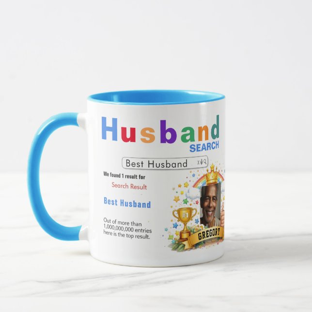 Funny Custom Best Husband Search Mug (Left)