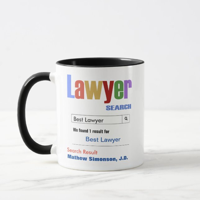 Funny Custom Best Lawyer Gift Mug (Left)