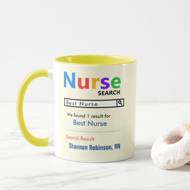 Funny Custom Best Nurse Gift Mug (With Donut)