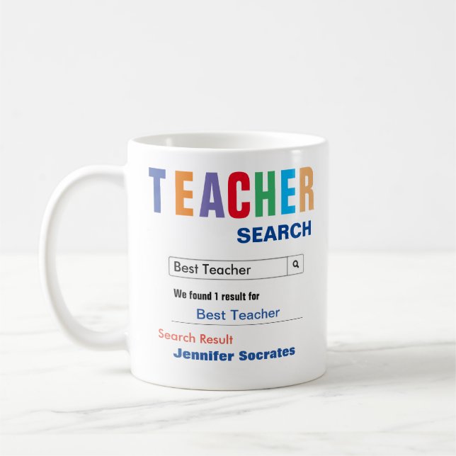 Funny Custom Best Teacher Gift Coffee Mug (Left)