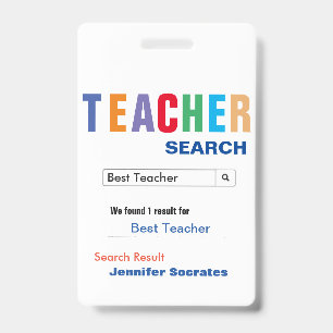 Funny Custom Best Teacher Gift ID Badge