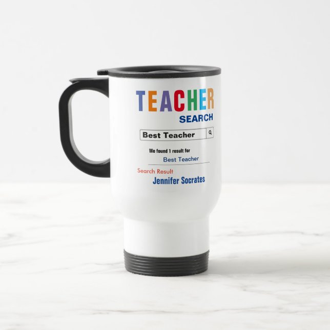 Funny Custom Best Teacher Gift Travel Mug (Left)