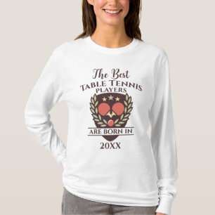 Funny Custom Birth Year Birthday Name Table Tennis T-Shirt