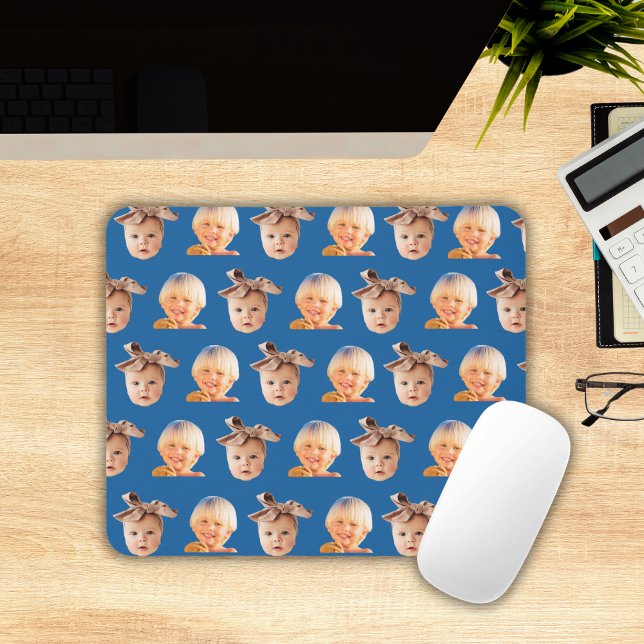 Funny Custom Blue 2 Face Photo Dad Mouse Mat (Funny Custom Blue 2 Face Photo Dad Mouse Pad
)