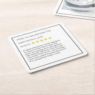 Funny Custom Book Club Drink Coaster