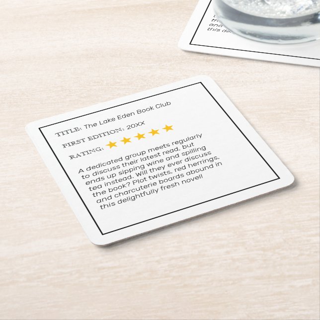 Funny Custom Book Club Drink Coaster (Angled)