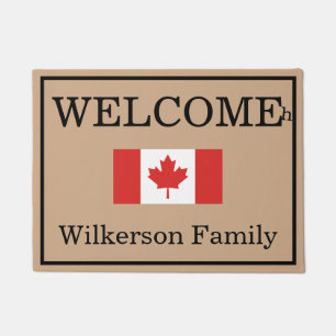 Funny Custom Canadian Flag Eh Family Name Door Mat