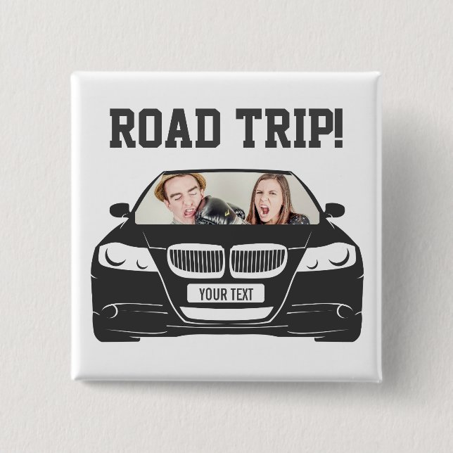 Funny Custom Car Photo Road Trip 15 Cm Square Badge (Front)