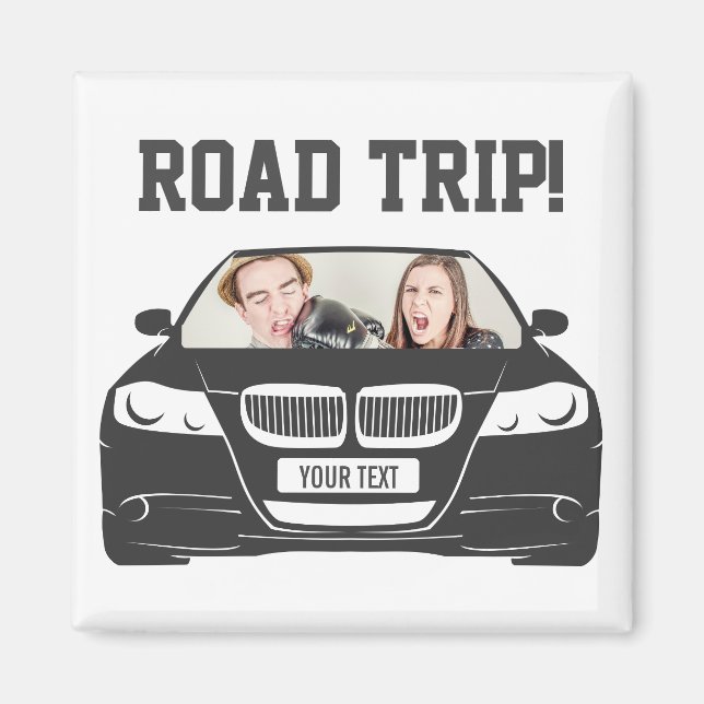Funny Custom Car Photo Road Trip Magnet (Front)