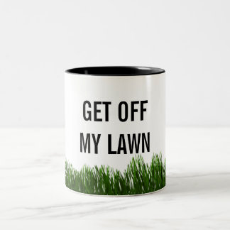 Funny Custom Colour/Text Get Off My Lawn Coffee Two-Tone Coffee Mug
