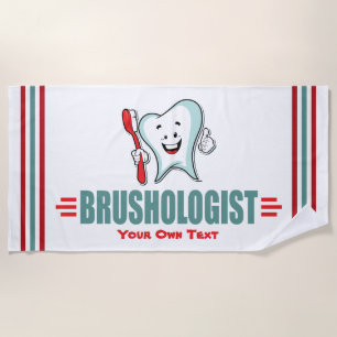Funny Custom Dental Hygiene Toothbrish Beach Towel