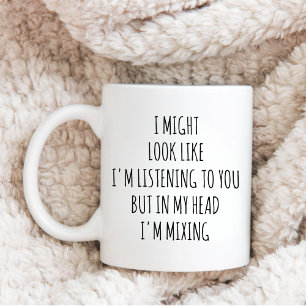 Funny Custom Disc Jockey, Thinking About Mixing DJ Coffee Mug