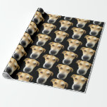 Funny Custom Dog Photo Pattern Birthday Wrapping Paper<br><div class="desc">Put a smile on a dog lover's face with this Funny Custom Dog Photo Pattern Birthday Wrapping Paper. It is designed with a funny dog face pattern on customisable black background. You can choose your very own pet photo face or keep the adorable puppy as shown. Perfect wrapping paper for...</div>